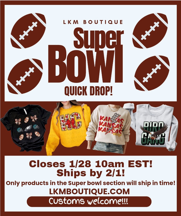 Super bowl collection! Ships by 2/1 closes 2/28 10am!