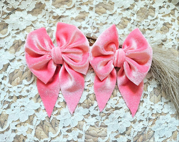 Pink velvet bows