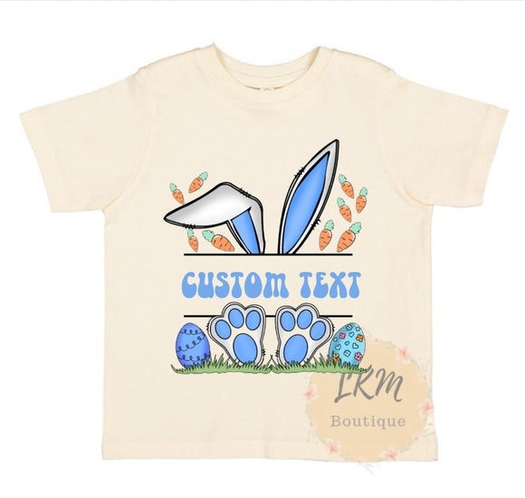 Blue custom name Easter tee