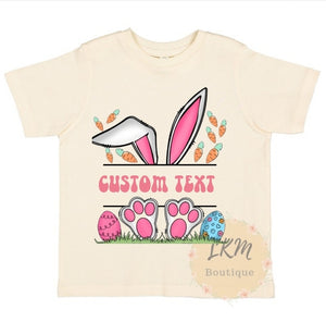 Pink custom name Easter tee