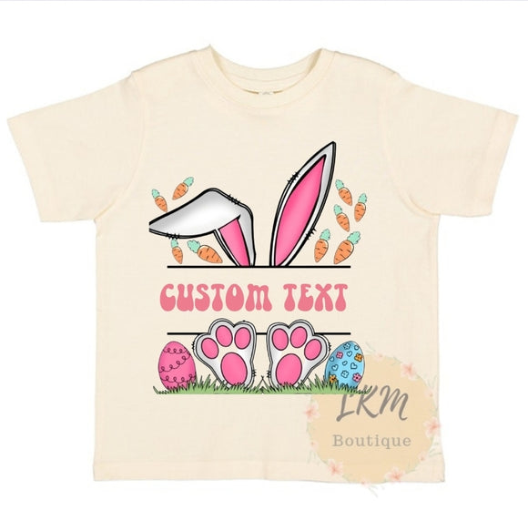 Pink custom name Easter tee