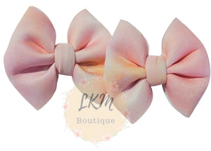 Pink lemonade swirl puff bows