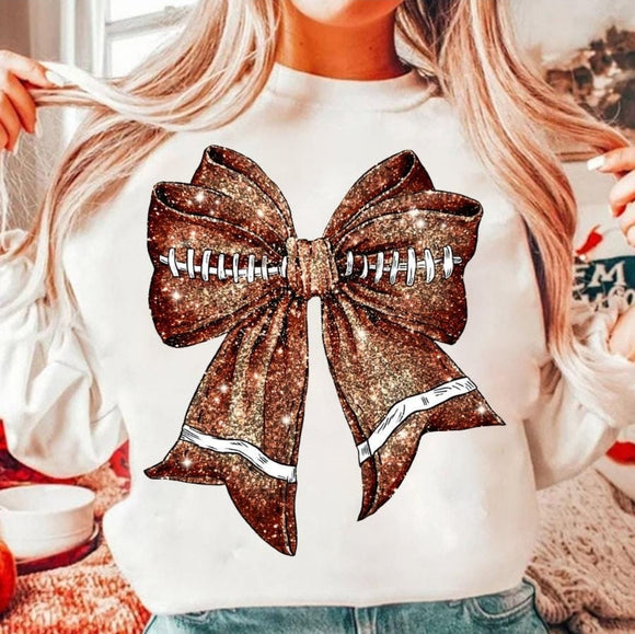 Glitter football bow