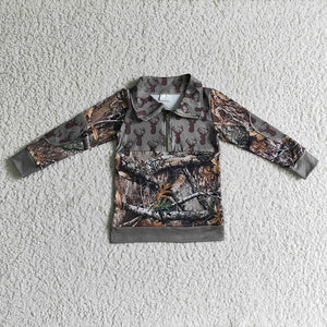 Camo and deer pullover