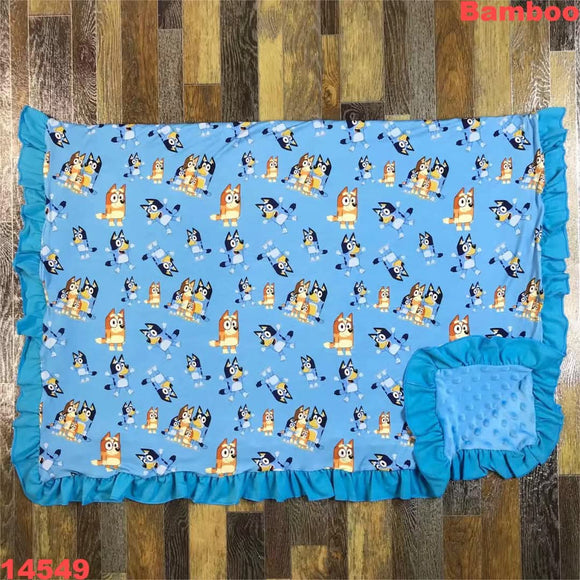 Blue ruffle Blanket 30inx40in