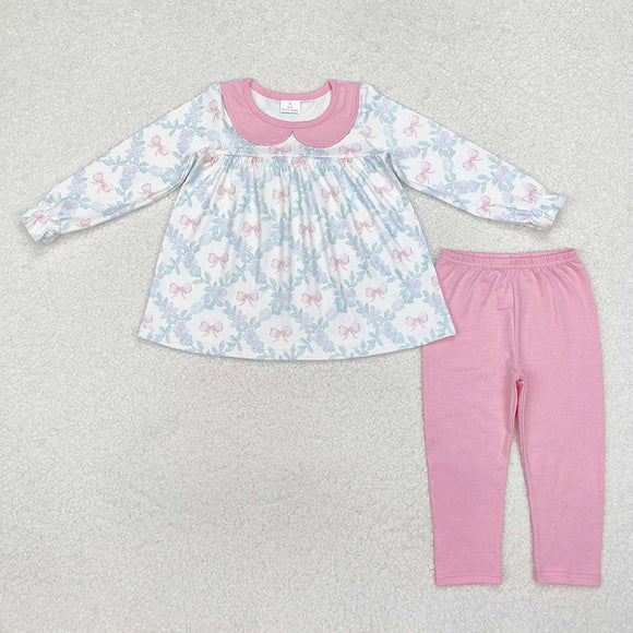 Pink/blue couqette legging set