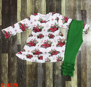 Christmas truck ruffle set