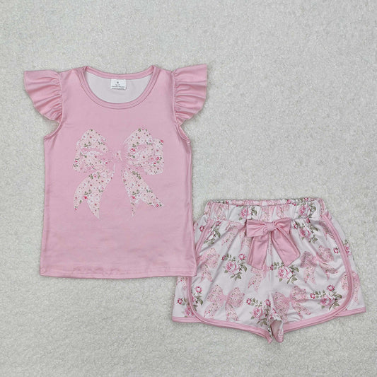 Floral couqette shorts set