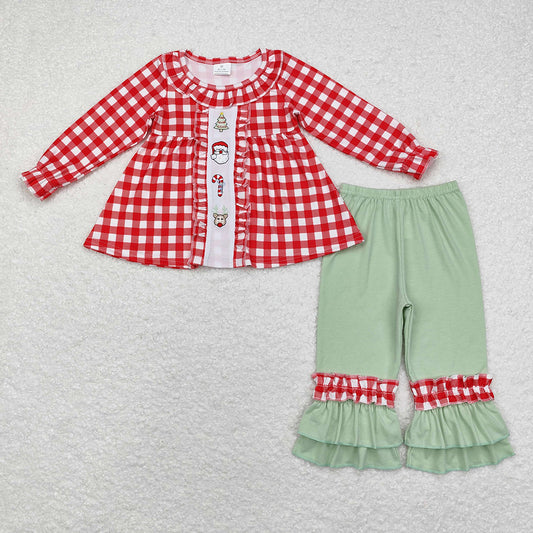 Candy cane checkered ruffle set