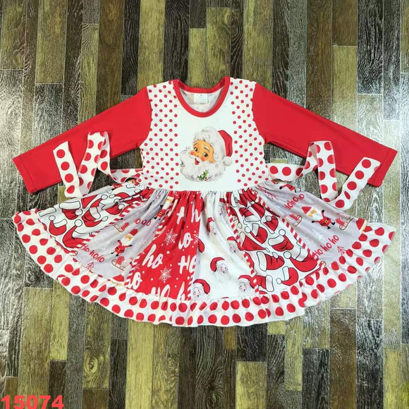 Santa long sleeve twirl dress