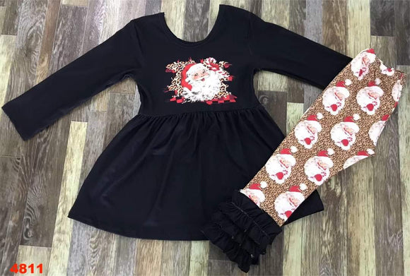 Leopard Santa ruffle set