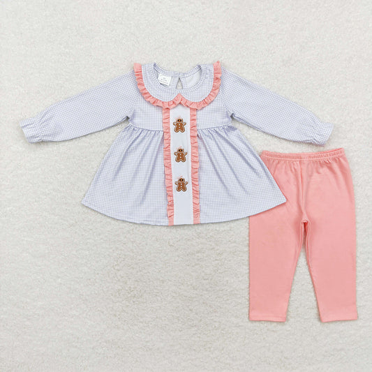 Smocked gingerbread outfit set