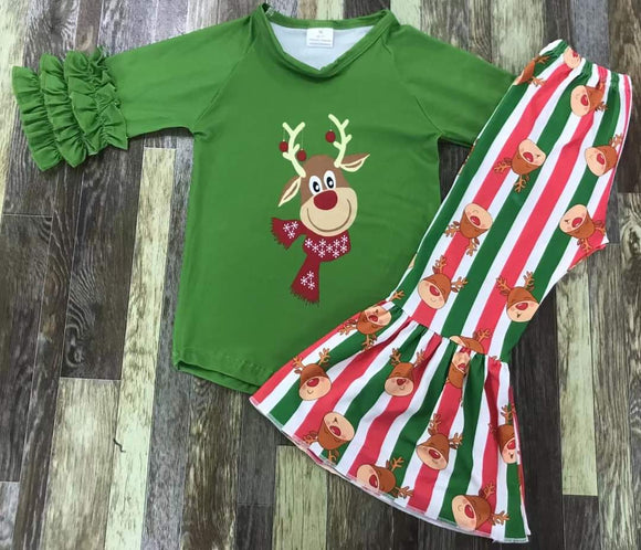 Reindeer stripe bell set