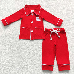 Classic red button up 2 piece set