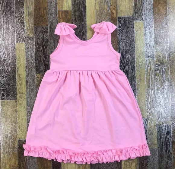 Solid pink summer dress