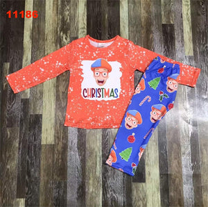 Orange christmas outfit set