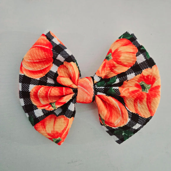 Pumpkin gingham bows