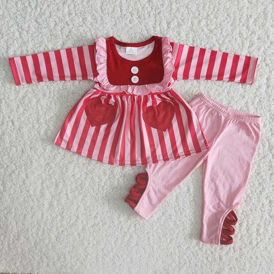 Striped heart outfit set!