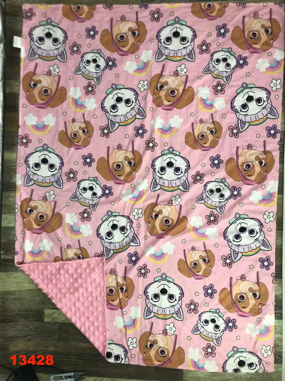 Pink pups Blanket 30inx40in