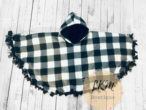 Winter gingham car seat poncho! Ready to ship!