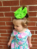Distressed neon green bows
