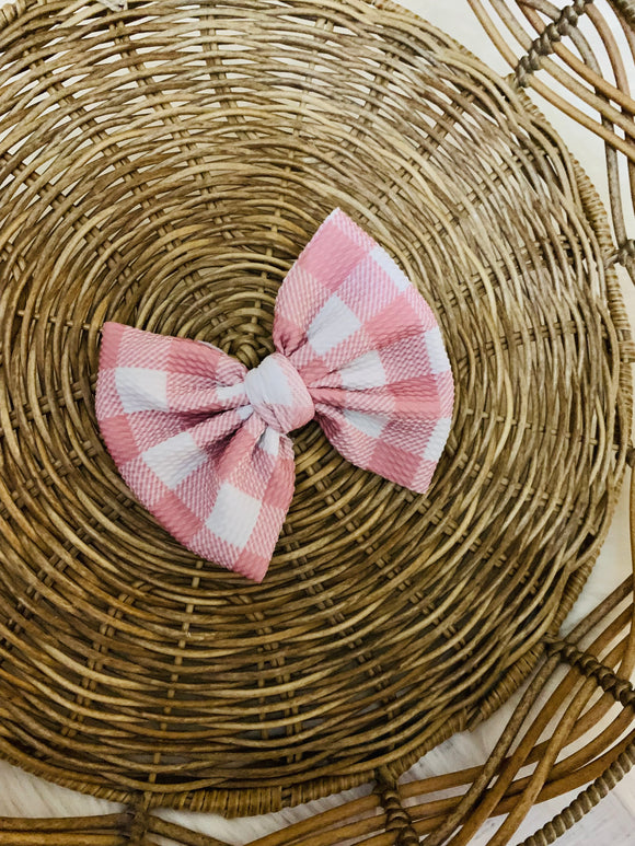 Pink gingham Bow